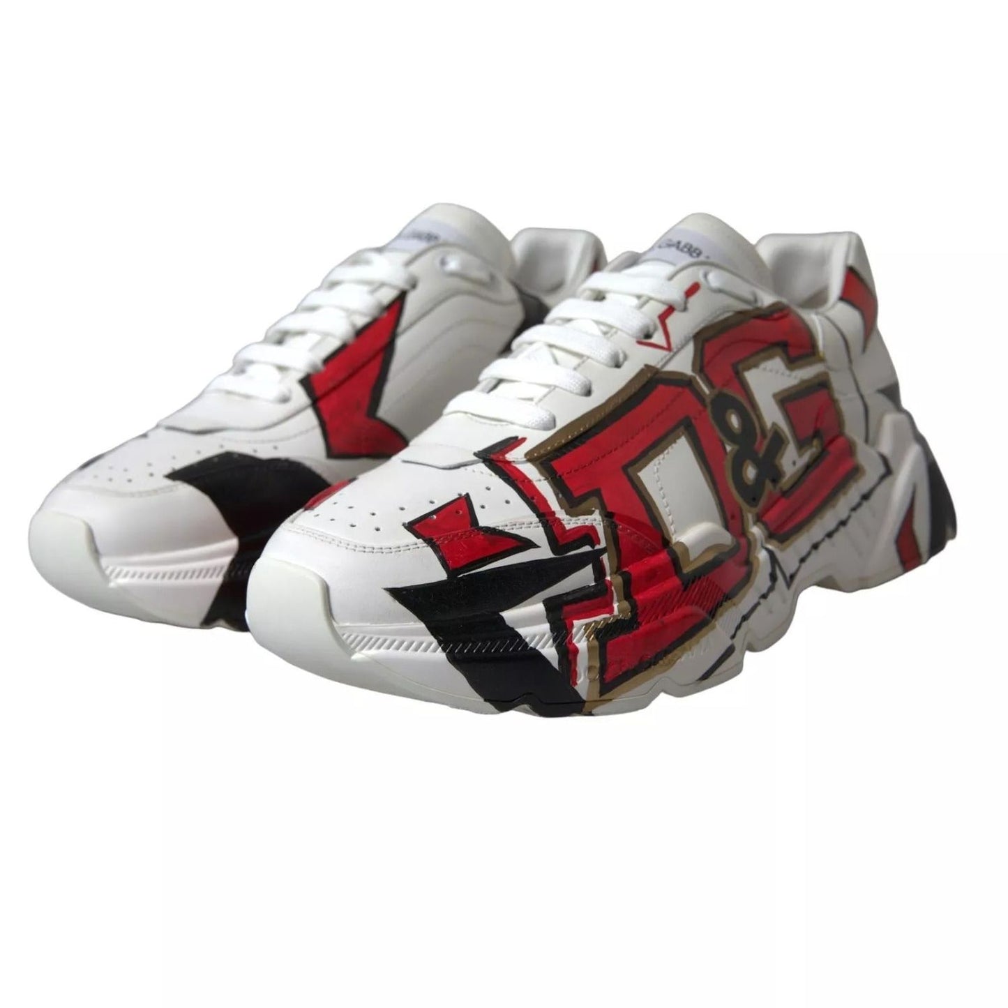Dolce & Gabbana White Daymaster Hand Painted Sneakers MV5552-39