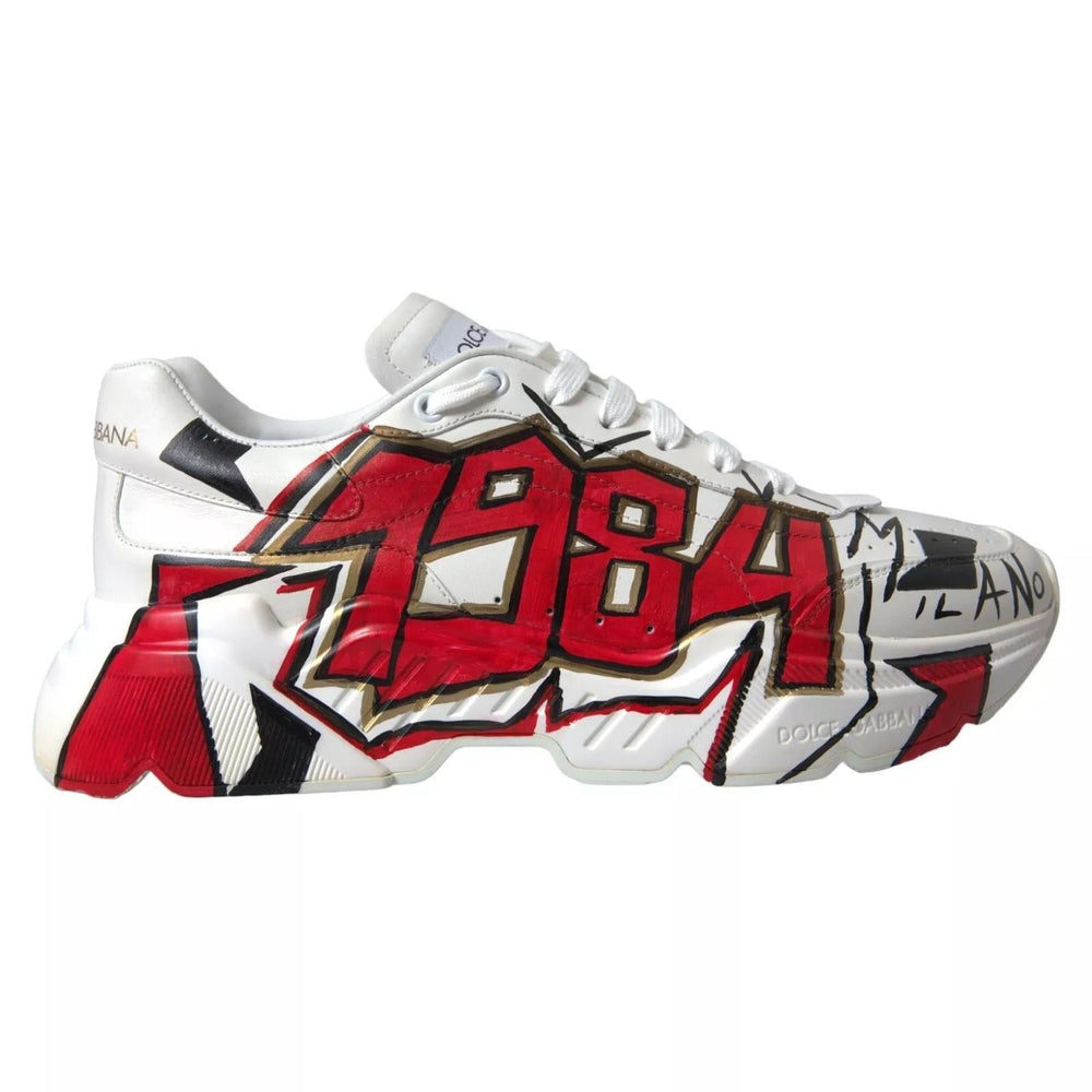 Dolce & Gabbana White Daymaster Hand Painted Sneakers MV5552-39