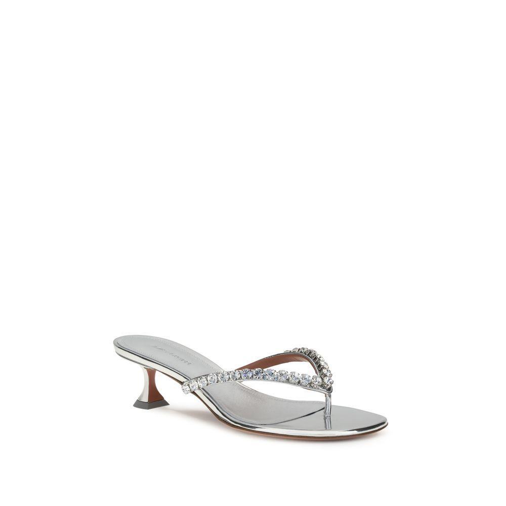 Amina Muaddi Gigi Sandals AM-14S363477GIGSILVERWHIT-EU36/US6