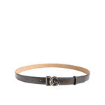 Dolce & Gabbana Metallic Leather Silver Tone Logo Buckle Belt BEL9383-85