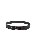 Dolce & Gabbana Black Leather Classic Metal Logo Buckle Belt BEL9496-90
