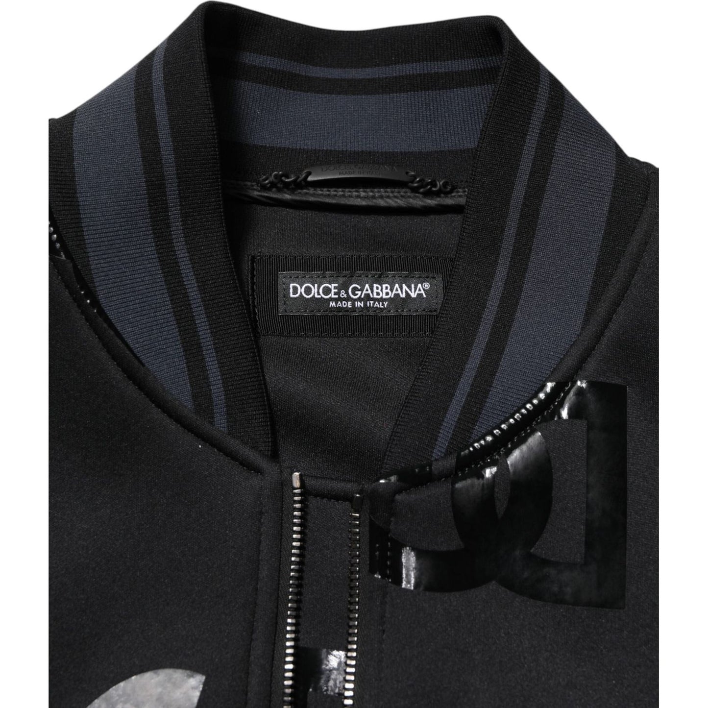 Dolce & Gabbana Black Wool Logo DG Mania Men Bomber Jacket JKT41541-54