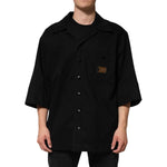 Dolce & Gabbana Black Short Sleeve Button Men Casual Shirt JKT41561-44