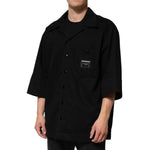 Dolce & Gabbana Black Short Sleeve Button Men Casual Shirt JKT41561-44