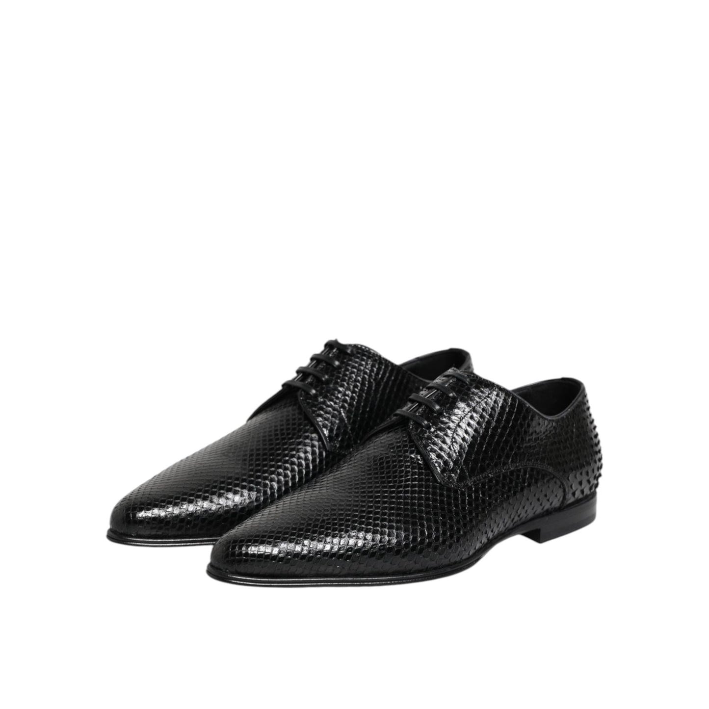 Dolce & Gabbana Black Exotic Leather Lace Up Derby Shoes MV7372-39
