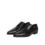 Dolce & Gabbana Black Exotic Leather Lace Up Derby Shoes MV7372-39