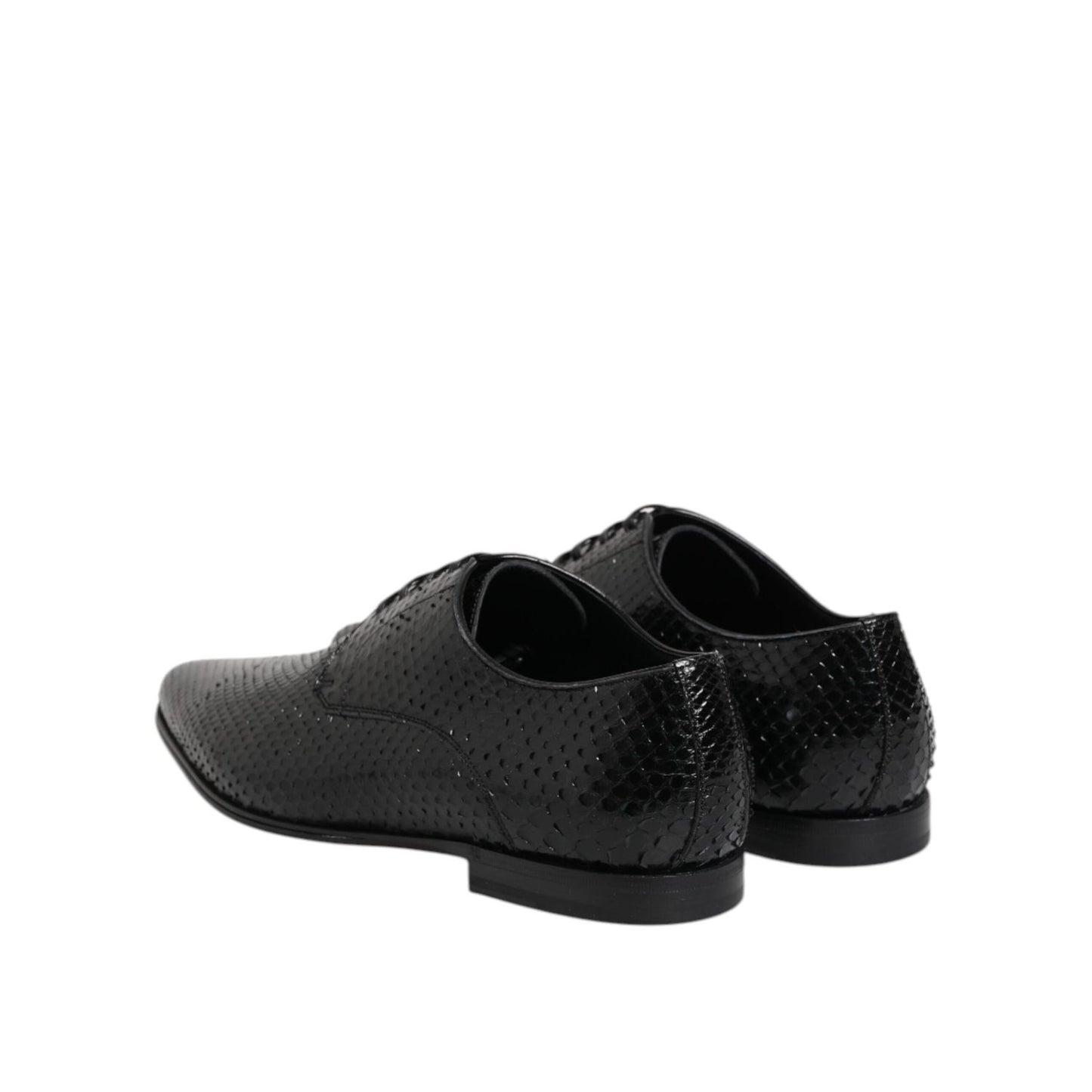 Dolce & Gabbana Black Exotic Leather Lace Up Derby Shoes MV7372-39