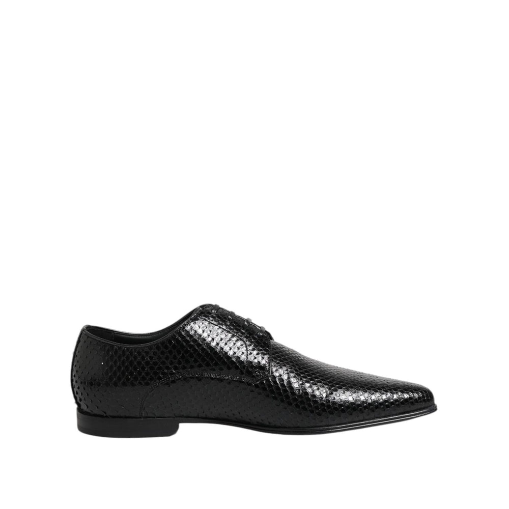 Dolce & Gabbana Black Exotic Leather Lace Up Derby Shoes MV7372-39