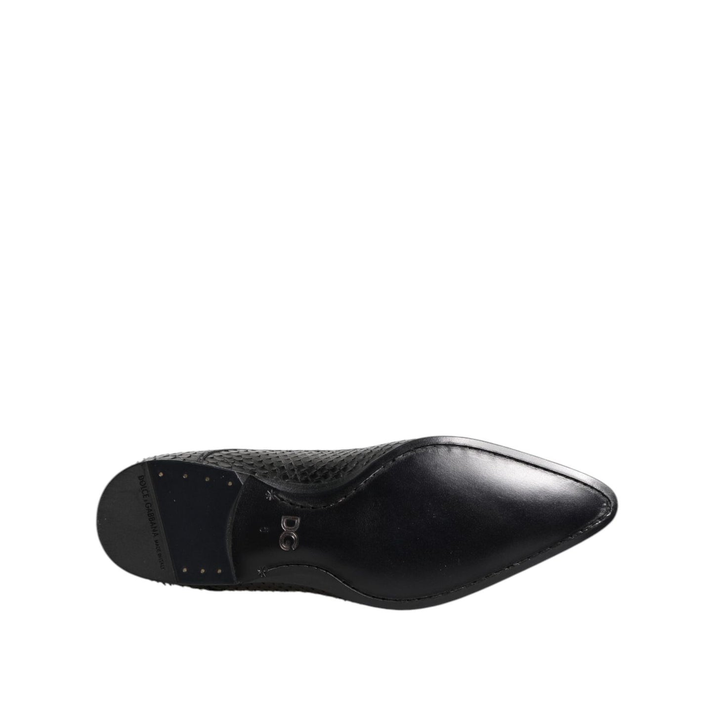 Dolce & Gabbana Black Exotic Leather Lace Up Derby Shoes MV7372-39