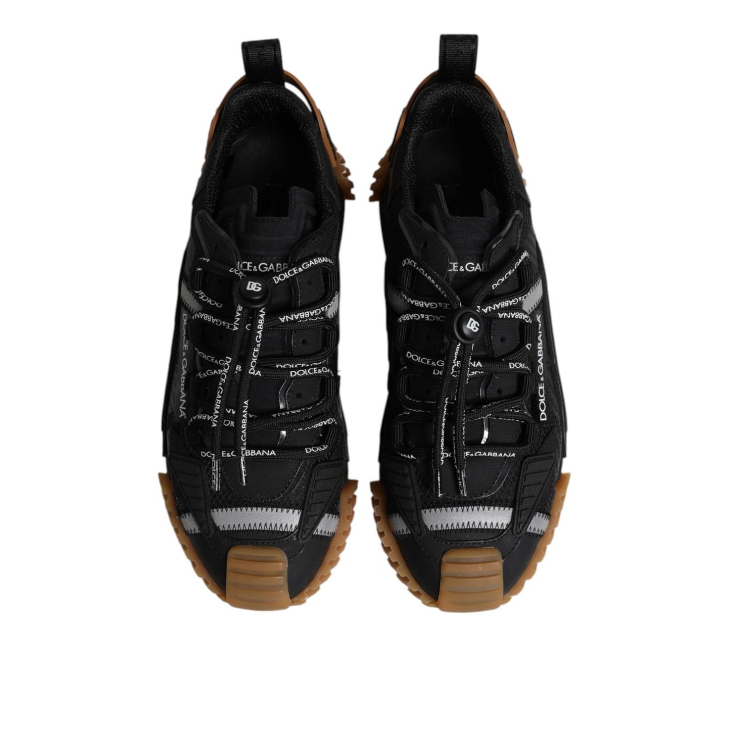 Dolce & Gabbana Black Logo Lace Up Low Top NS1 Sneakers Shoes MV7863-41