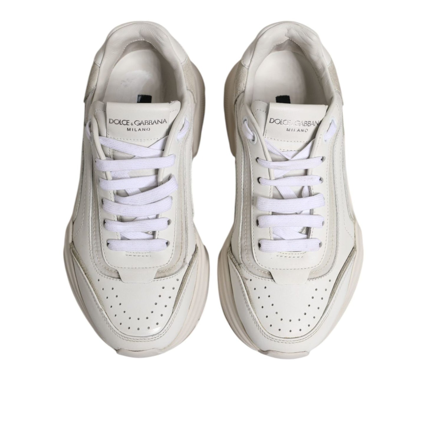 Dolce & Gabbana White Daymaster Low Top Sneakers Shoes LA12736-37.5