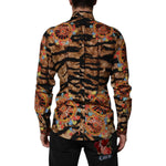 Dolce & Gabbana GOLD Cotton Tiger Carretto Long Sleeve Shirt TSH90633-40