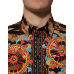 Dolce & Gabbana GOLD Cotton Tiger Carretto Long Sleeve Shirt TSH90633-40