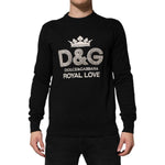 Dolce & Gabbana Black Cotton DG Crystal Embellished Sweater TSH90632-46