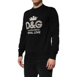 Dolce & Gabbana Black Cotton DG Crystal Embellished Sweater TSH90632-46