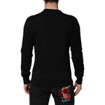 Dolce & Gabbana Black Cotton DG Crystal Embellished Sweater TSH90632-46