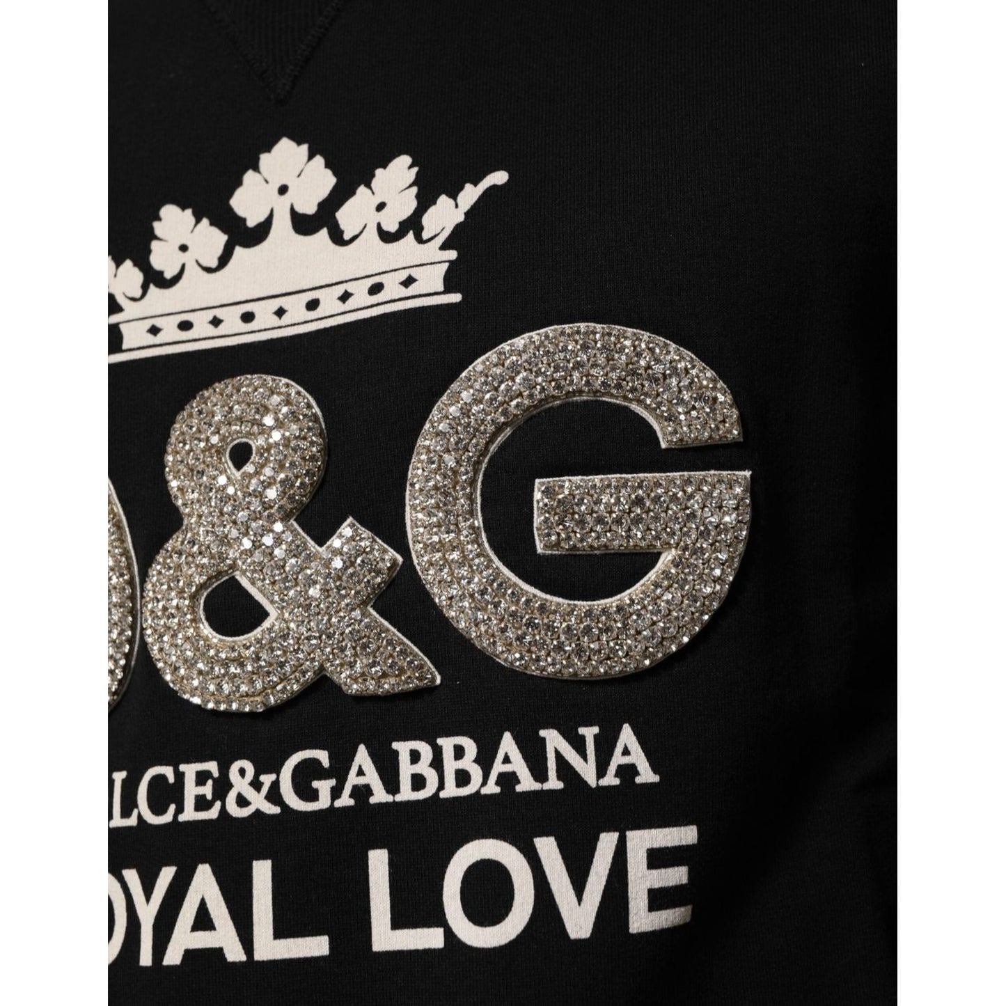 Dolce & Gabbana Black Cotton DG Crystal Embellished Sweater TSH90632-46