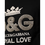 Dolce & Gabbana Black Cotton DG Crystal Embellished Sweater TSH90632-46