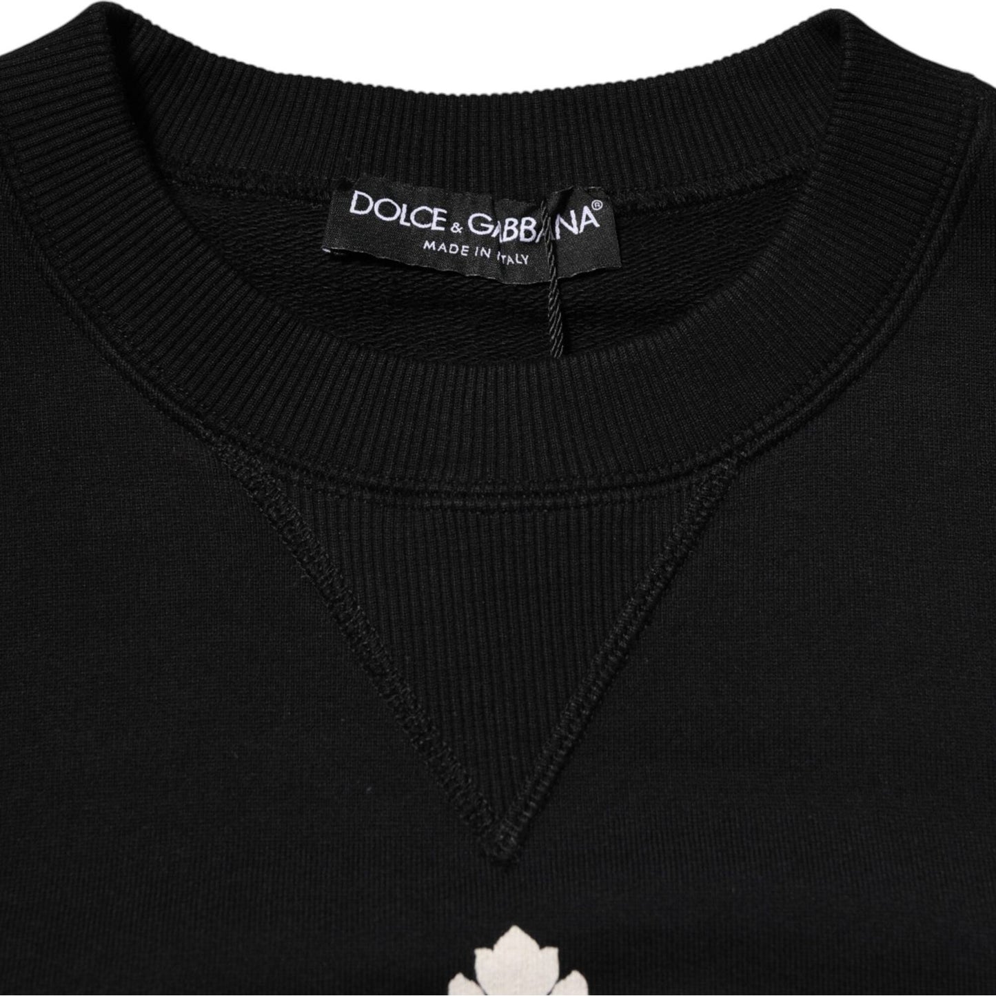 Dolce & Gabbana Black Cotton DG Crystal Embellished Sweater TSH90632-46
