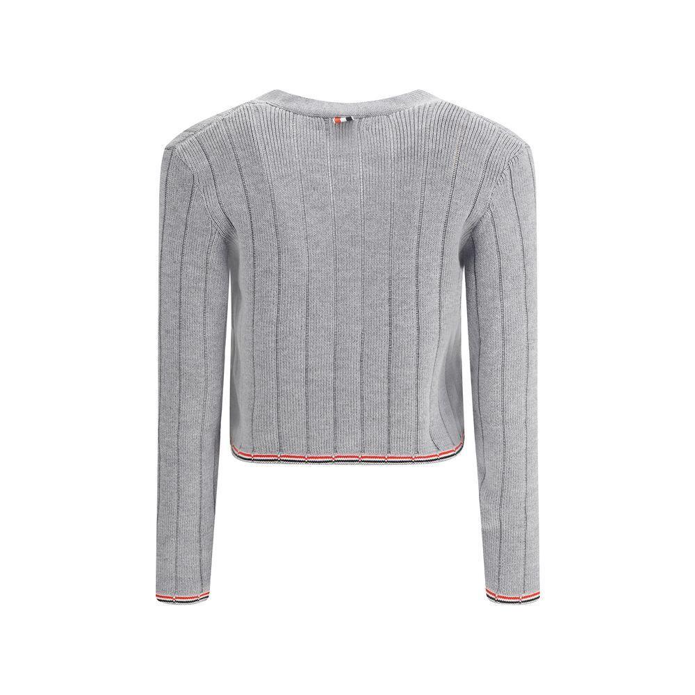 Thom Browne Ladder Full Needle Rib Stitch V Neck Car TH-FKC663AY1024055-IT42 | L