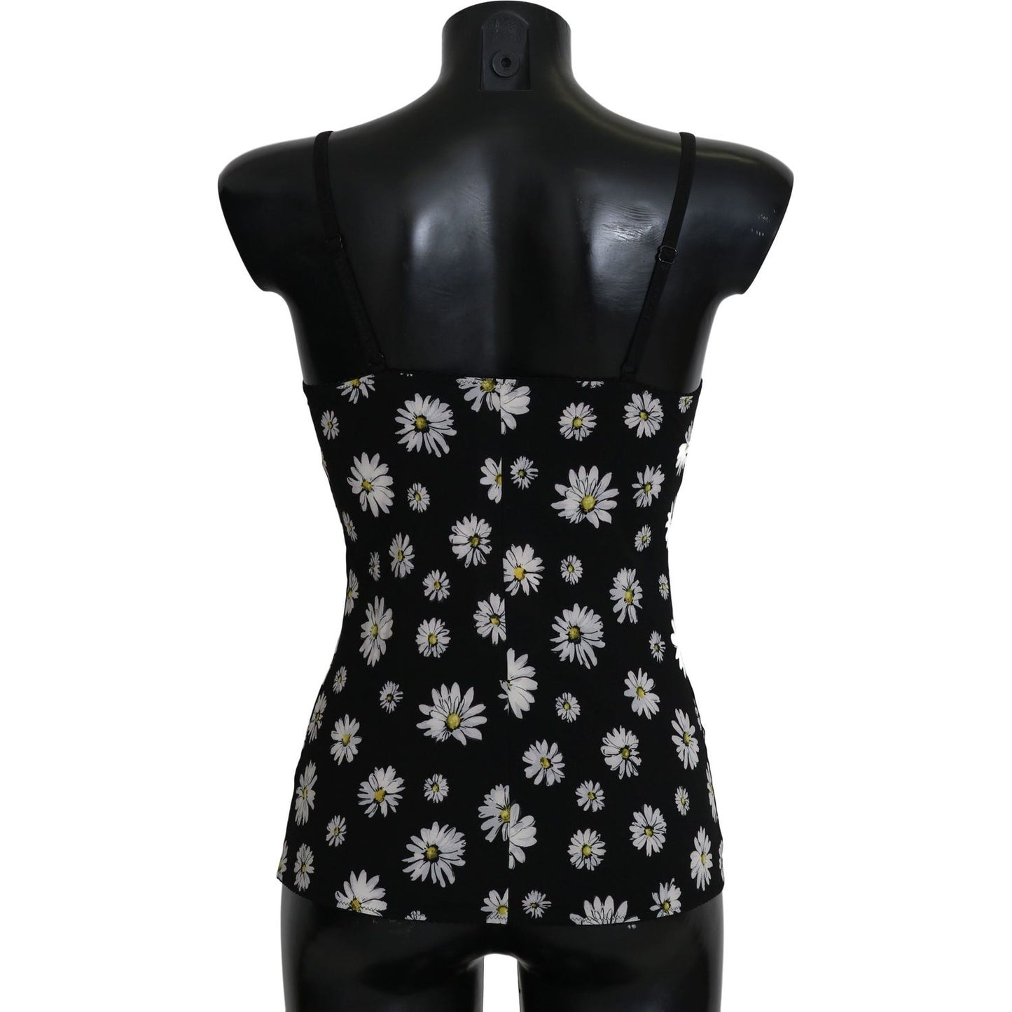Dolce & Gabbana Black Daisy Print Dress Lingerie Chemisole BIK273-S