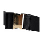Dolce & Gabbana Black Calfskin Leather Double Waist Belt Fanny Pack Bag BAG4670