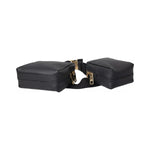 Dolce & Gabbana Black Calfskin Leather Double Waist Belt Fanny Pack Bag BAG4670