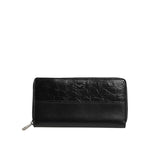 Dolce & Gabbana Black Leather Logo Plaque Zip Around Continental Wallet BAG4700