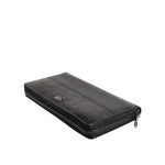 Dolce & Gabbana Black Leather Logo Plaque Zip Around Continental Wallet BAG4700