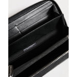 Dolce & Gabbana Black Leather DG Plaque Zip Around Continental Wallet BAG4701