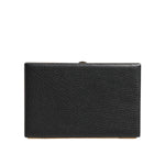Dolce & Gabbana Black Leather Gold Frame Clutch Evening Party Purse Bag BAG4719