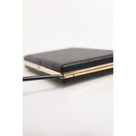 Dolce & Gabbana Black Leather Gold Frame Clutch Evening Party Purse Bag BAG4719