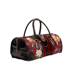 Dolce & Gabbana Multicolor Leather Jacquard Velvet Travel Duffle Bag BAG4728