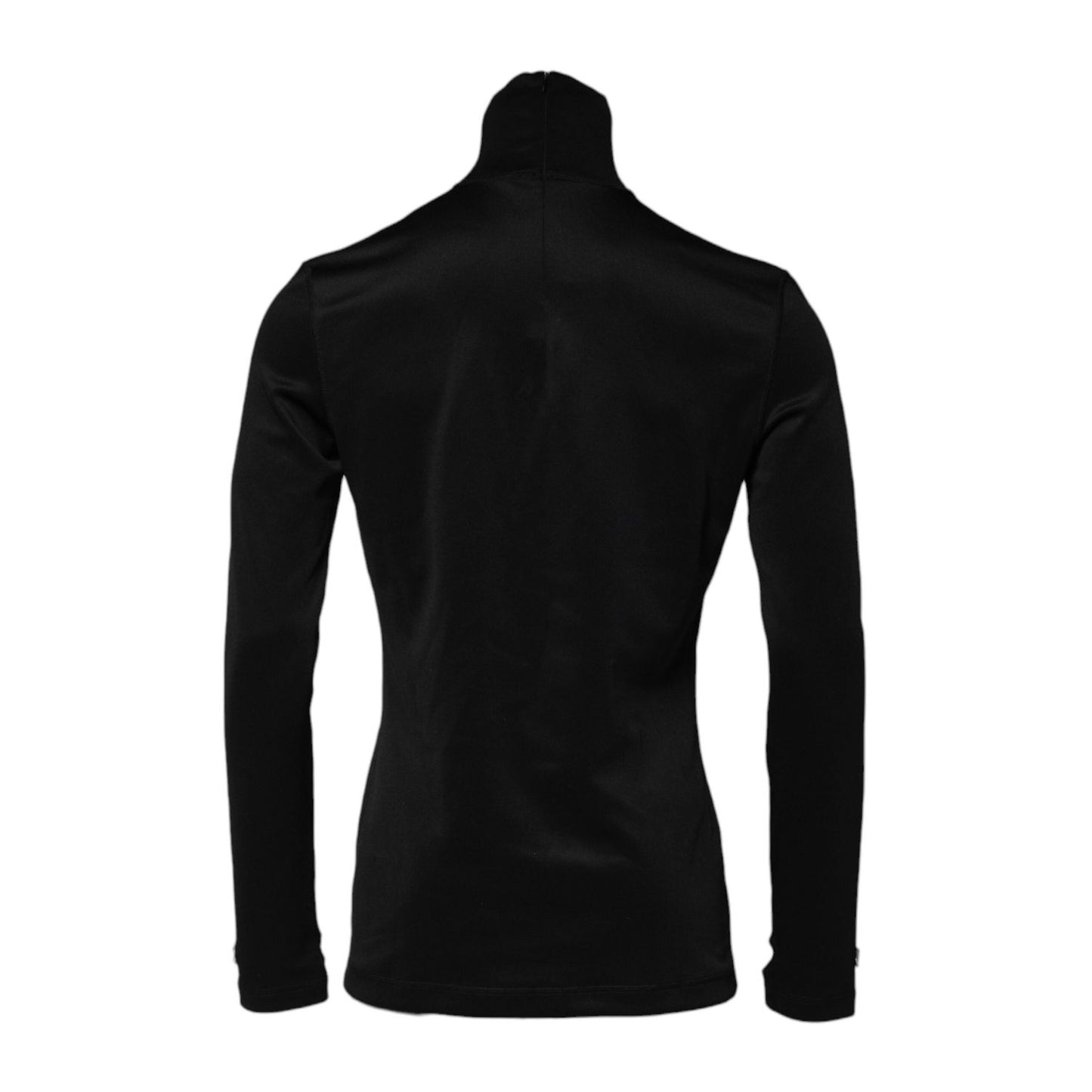 Dolce & Gabbana Black Polyester Turtleneck Pullover Sweater TSH91250-44