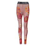 Dolce & Gabbana Pink Floral Leggings Stretch Waist Pants PAN76543-36