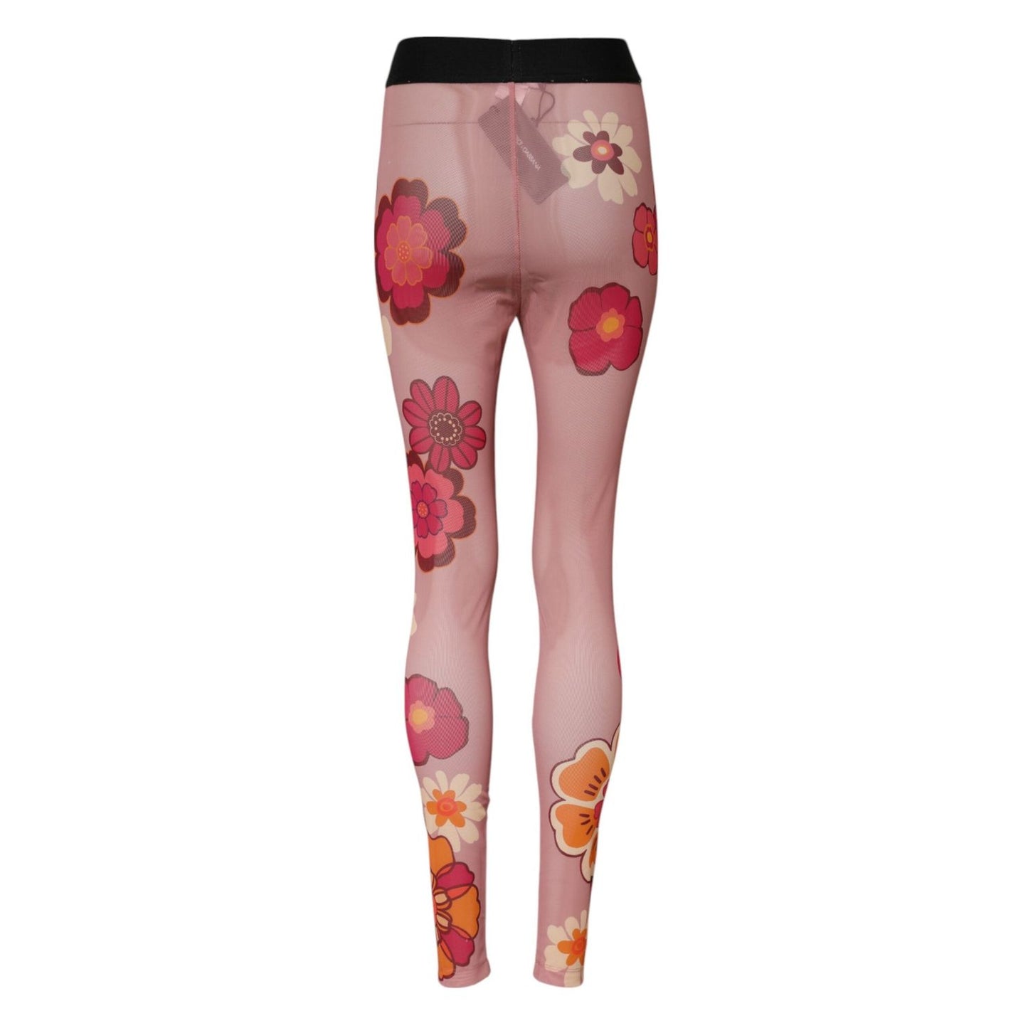 Dolce & Gabbana Pink Floral Leggings Stretch Waist Pants PAN76543-36