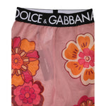 Dolce & Gabbana Pink Floral Leggings Stretch Waist Pants PAN76543-36