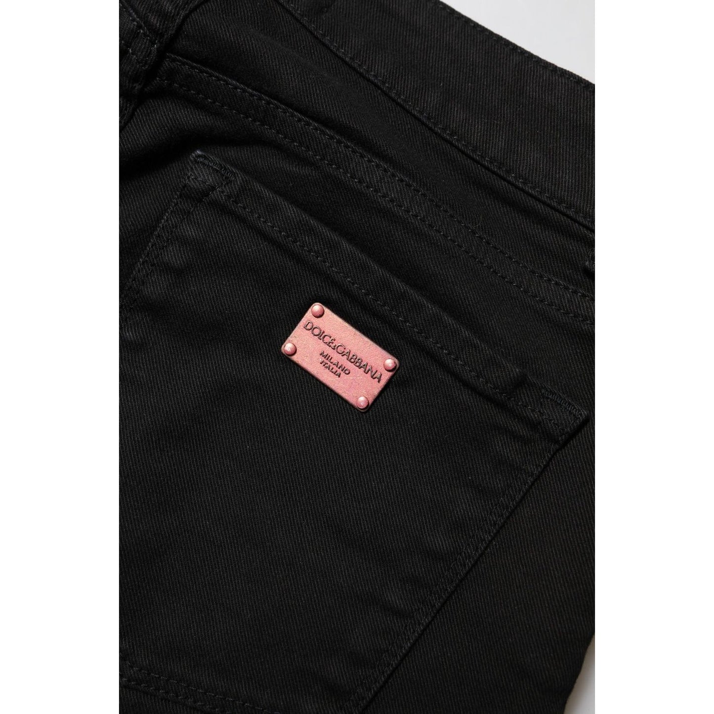 Dolce & Gabbana Black Cotton Skinny Mid Waist Denim Jeans