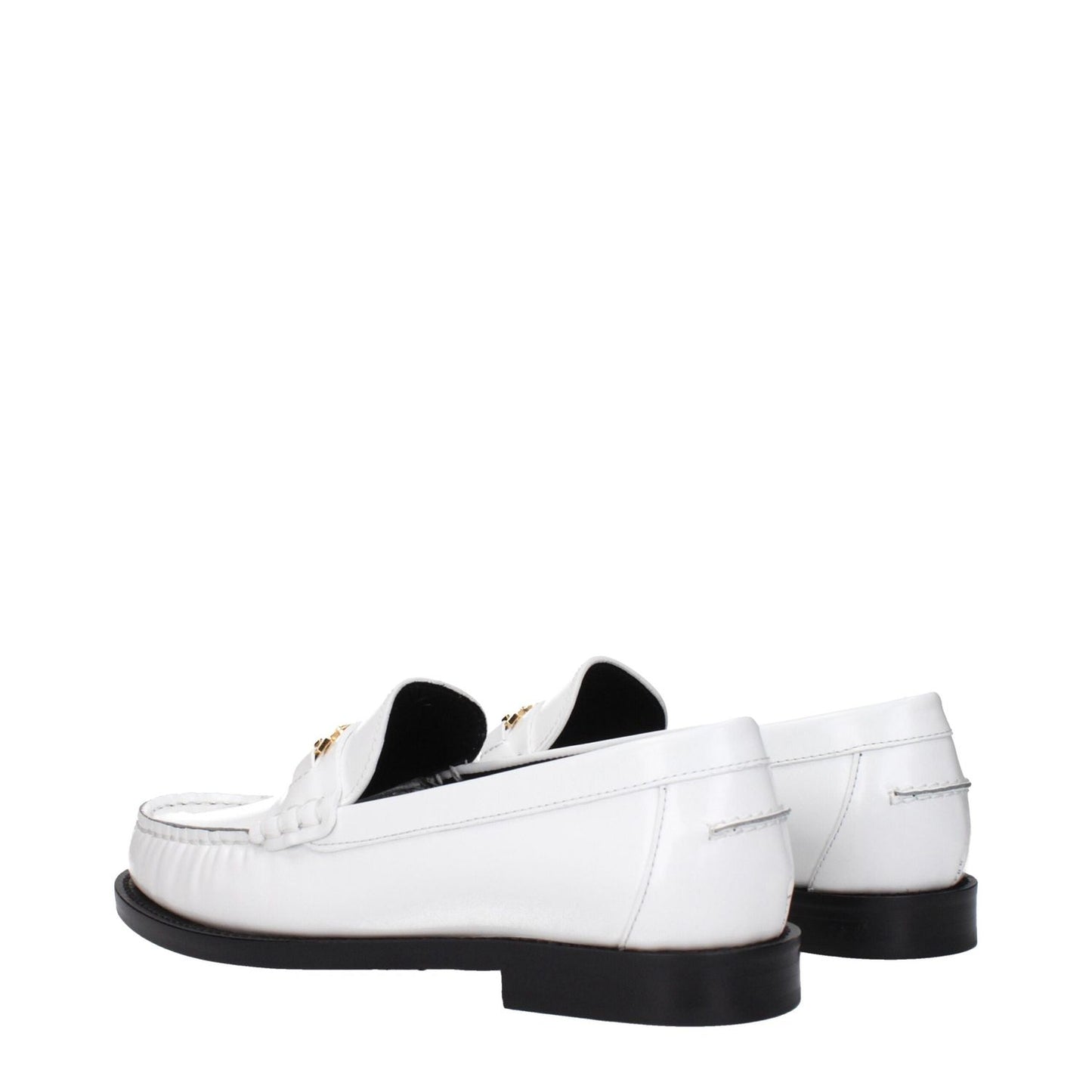 Versace White Leather Slip-On Loafers VE-15199136776457-EU36/US6