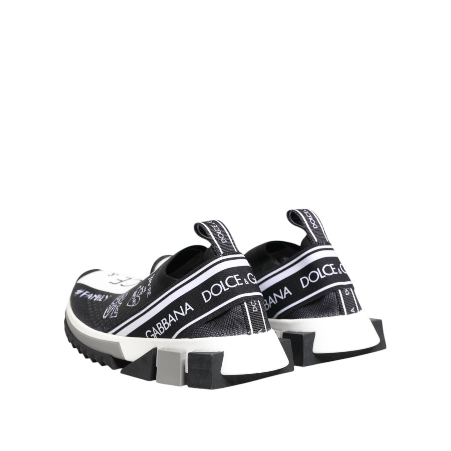 Dolce & Gabbana Black White Sorrento Low Top Sneakers Shoes LA12753-35.5