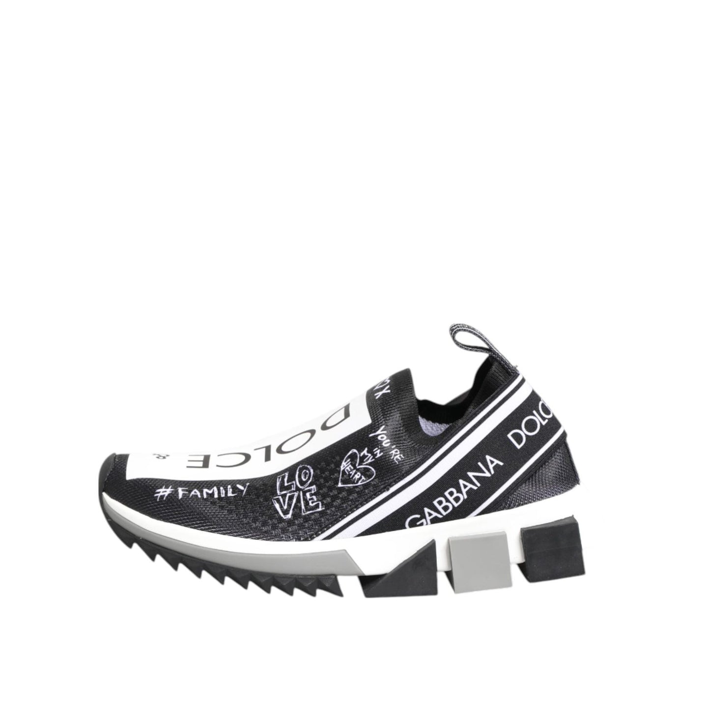 Dolce & Gabbana Black White Sorrento Low Top Sneakers Shoes LA12753-35.5