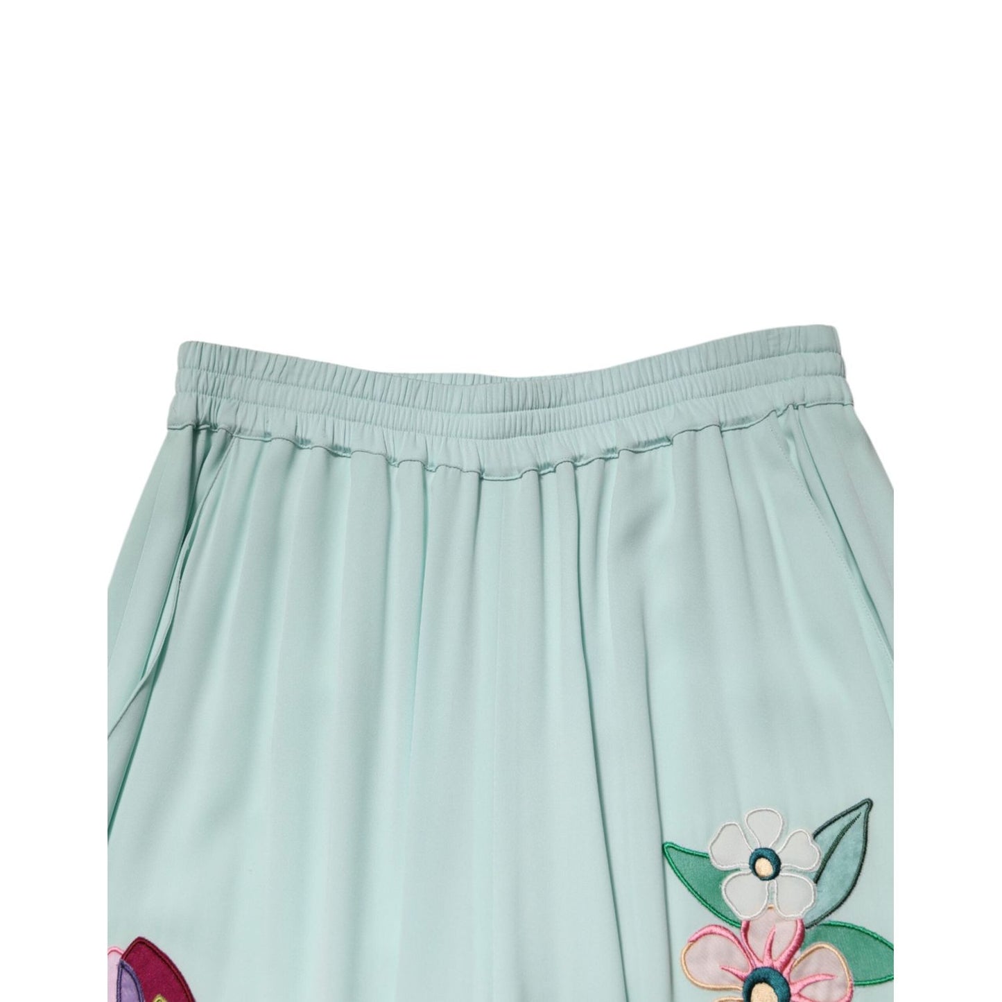 Dolce & Gabbana Green Floral Garterized Straight Pajama Pants PAN76676-40