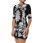 Dolce & Gabbana Black Lace Trim Short Sleeves A-line Dress DR81826-36