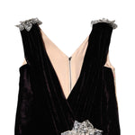 Dolce & Gabbana Black Velvet Flower Embellishment Aline Dress DR81828-40