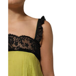 Dolce & Gabbana Yellow Black Babydoll Chemise Lingerie Dress DR81835-2