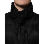 Dolce & Gabbana Black Jacquard Quilted Puffer Bomber Jacket JKT41525-50