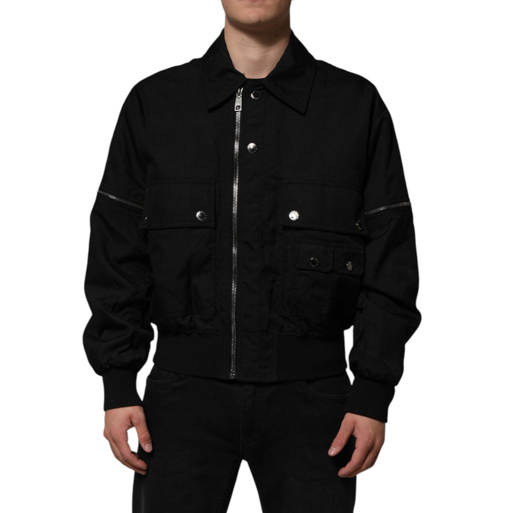 Dolce & Gabbana Black Patch Pocket Full Zip Bomber Jacket JKT41530-50