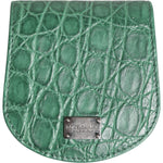 Dolce & Gabbana Green Exotic Skin Coin Condom Case Holder Pocket Wallet SMY10705