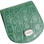 Dolce & Gabbana Green Exotic Skin Coin Condom Case Holder Pocket Wallet SMY10705