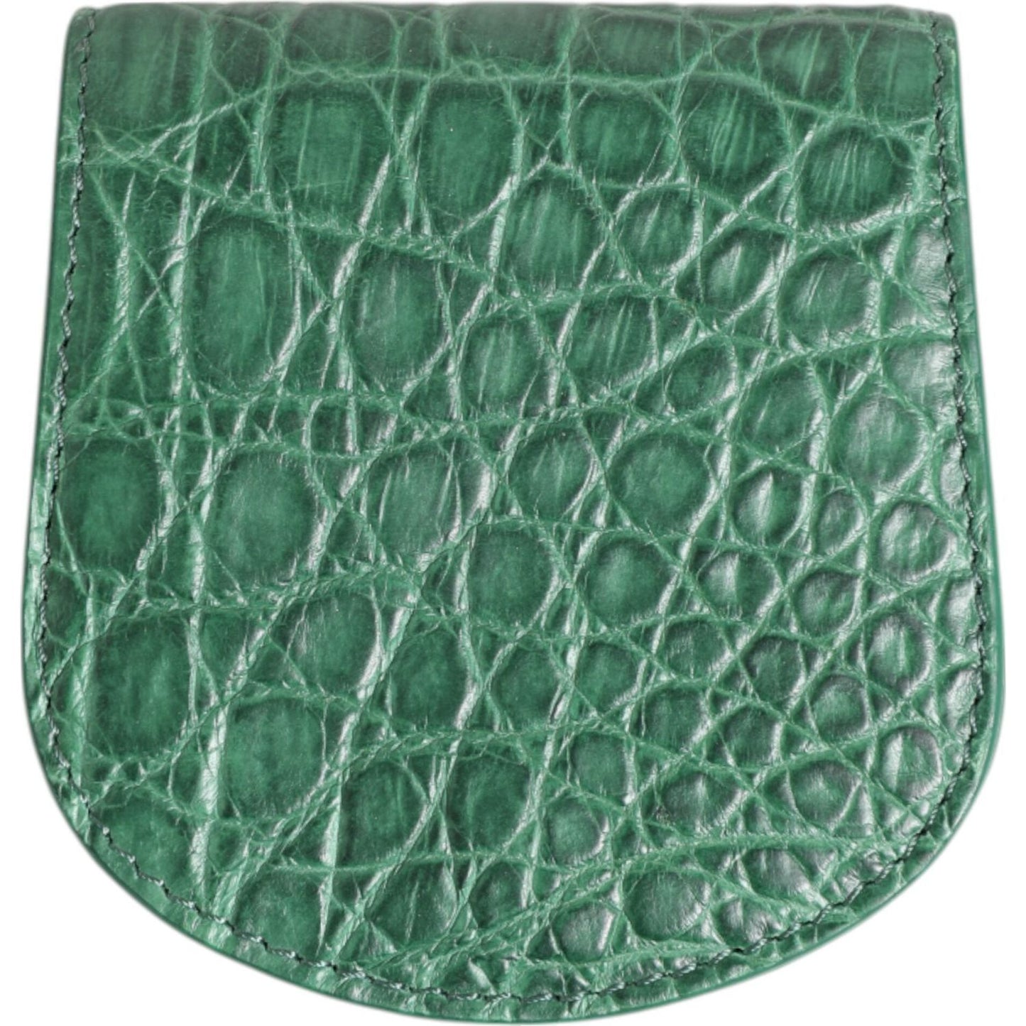 Dolce & Gabbana Green Exotic Skin Coin Condom Case Holder Pocket Wallet SMY10705